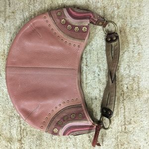 Dusky pink coach leather bag